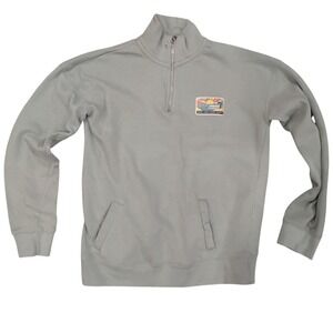 Ron Jon Surf Shop Mens Quarter Zip Sweatshirt Sage Green Fleece Pullover-M